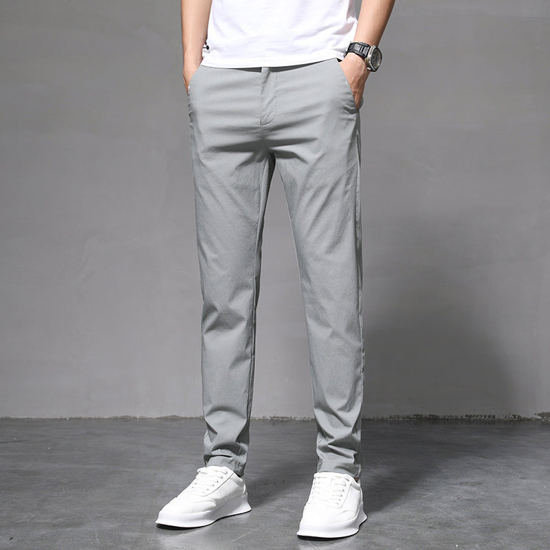 Men Summer Thin Slim Straight Pants Men's Korean Style