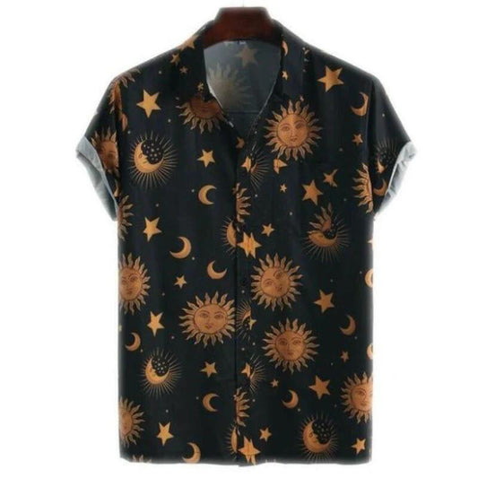 Men New summer casual printed shirt seaside vacation