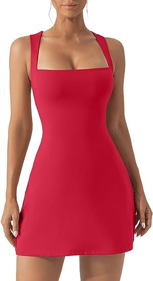 Women's Fashion Solid Color Shoulder Strap Tight Dress