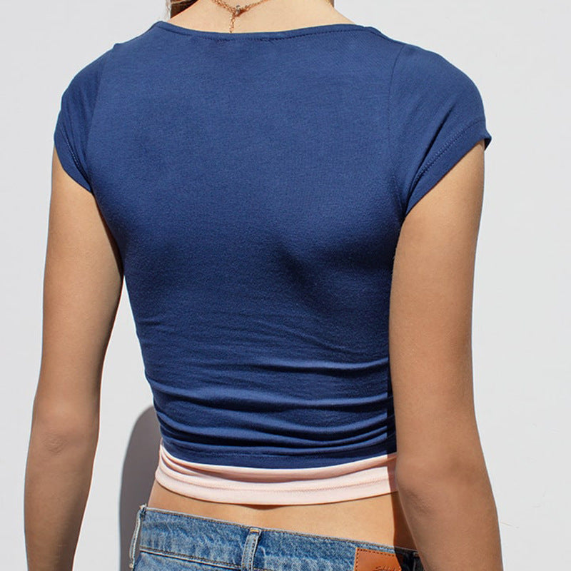 Women's Cropped T-shirt Top Summer Style