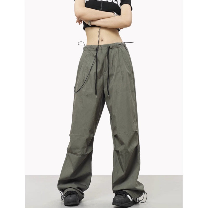 Women Drawstring Elastic Waist Casual Charging Sports Trousers