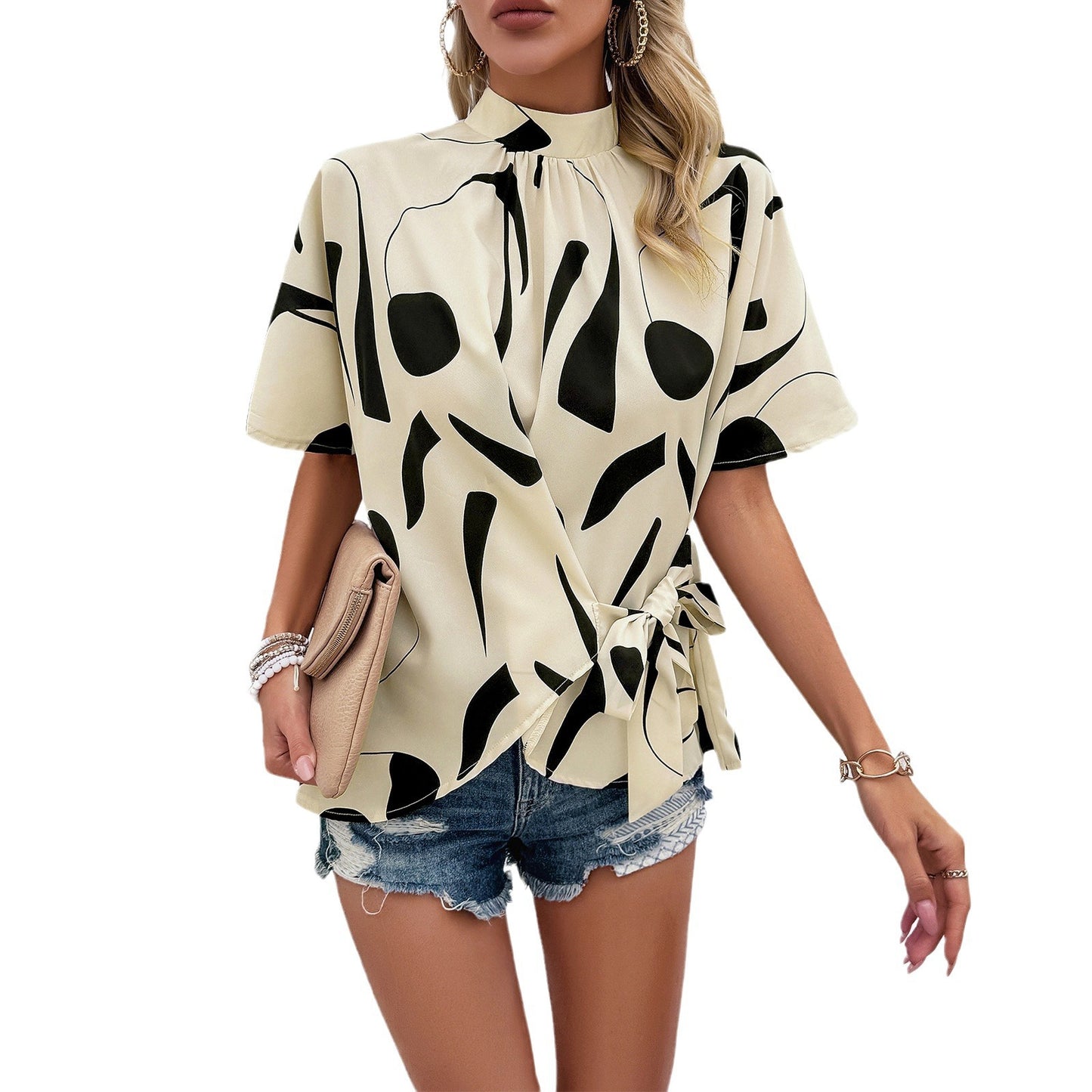 Women's shirt loose print top