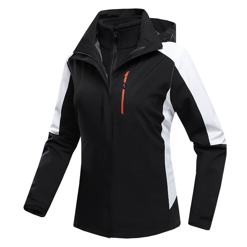 Waterproof three-in-one fleece-lined thick jacket