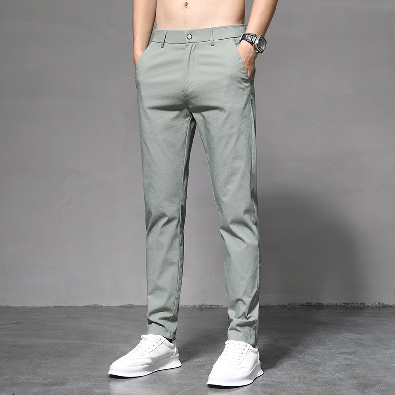 Men Summer Thin Slim Straight Pants Men's Korean Style