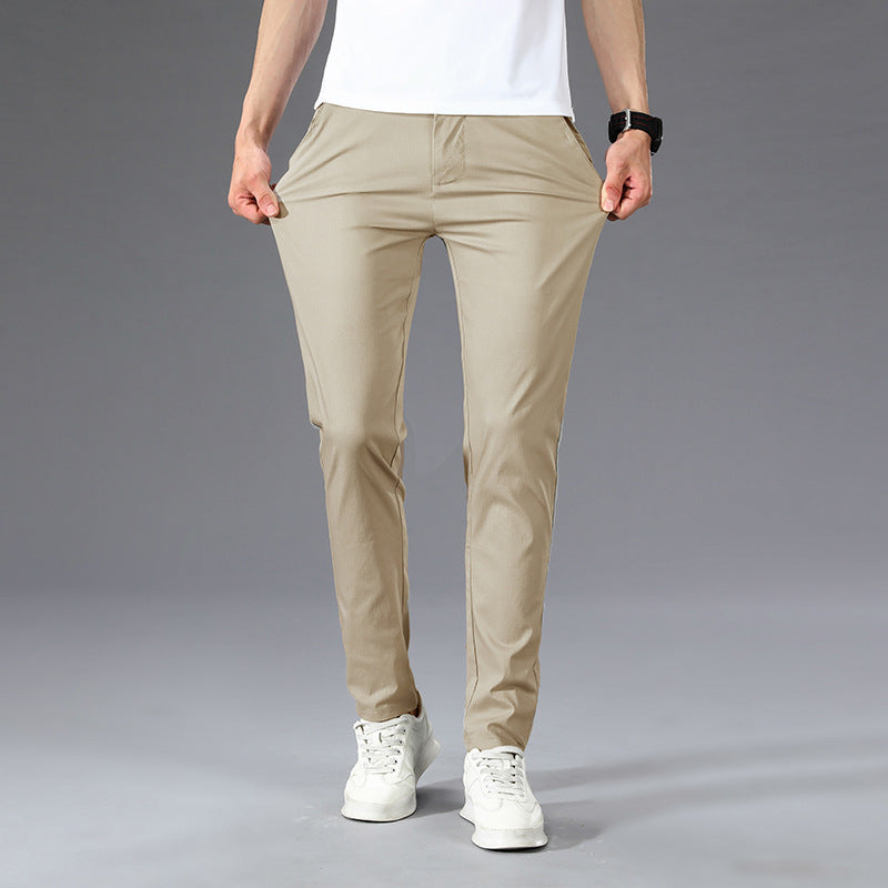 Men Summer Thin Slim Straight Pants Men's Korean Style