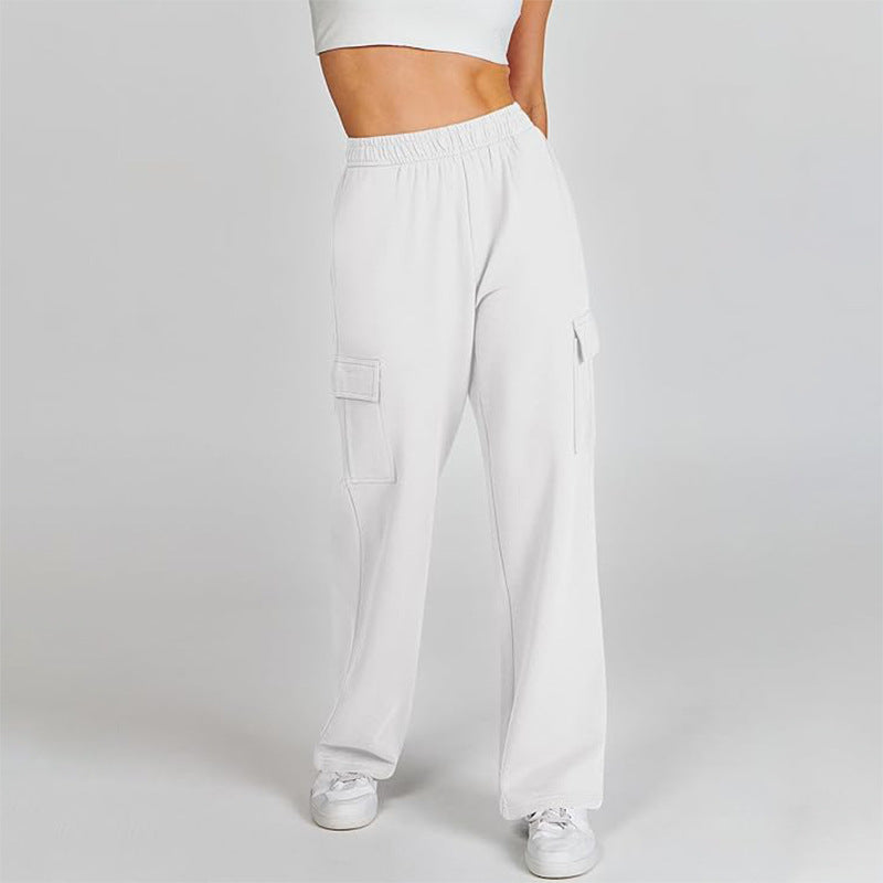 Elastische Damen-Jogginghose mit hoher Taille