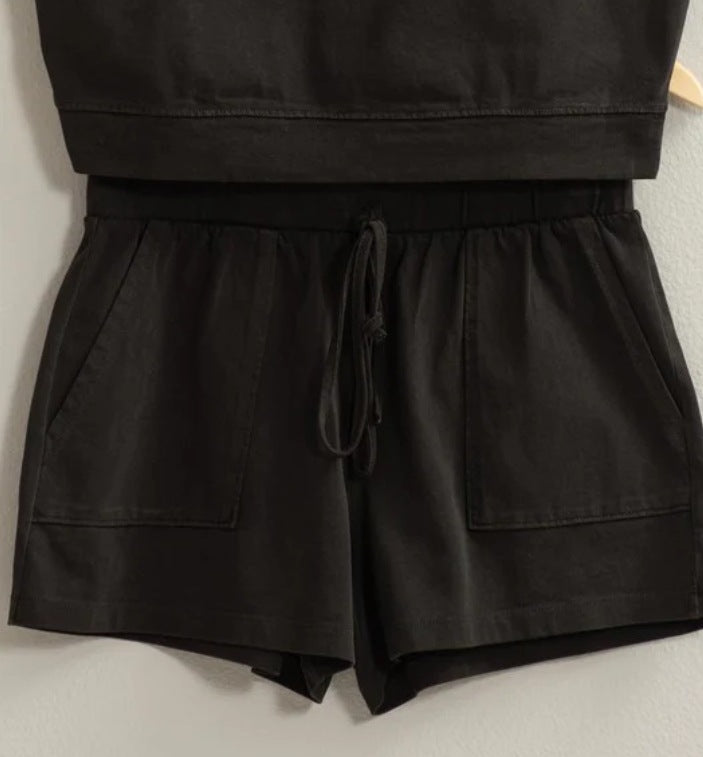 Damen-Shorts aus 100 % Baumwolle, einfarbig, lässig, schlicht, Outdoor-Anzug