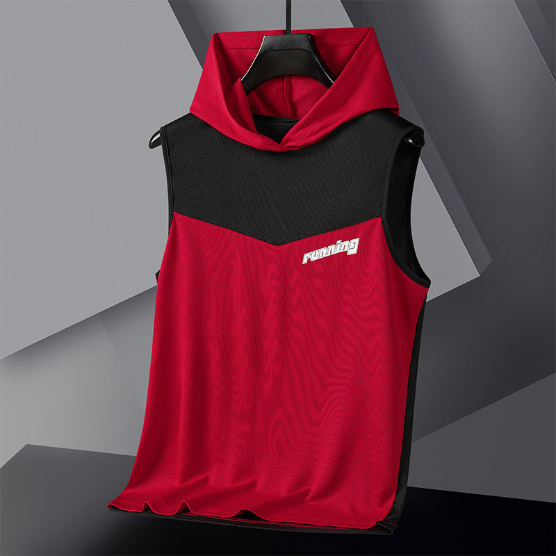 Men's Sports Hooded Vest Sleeveless Top