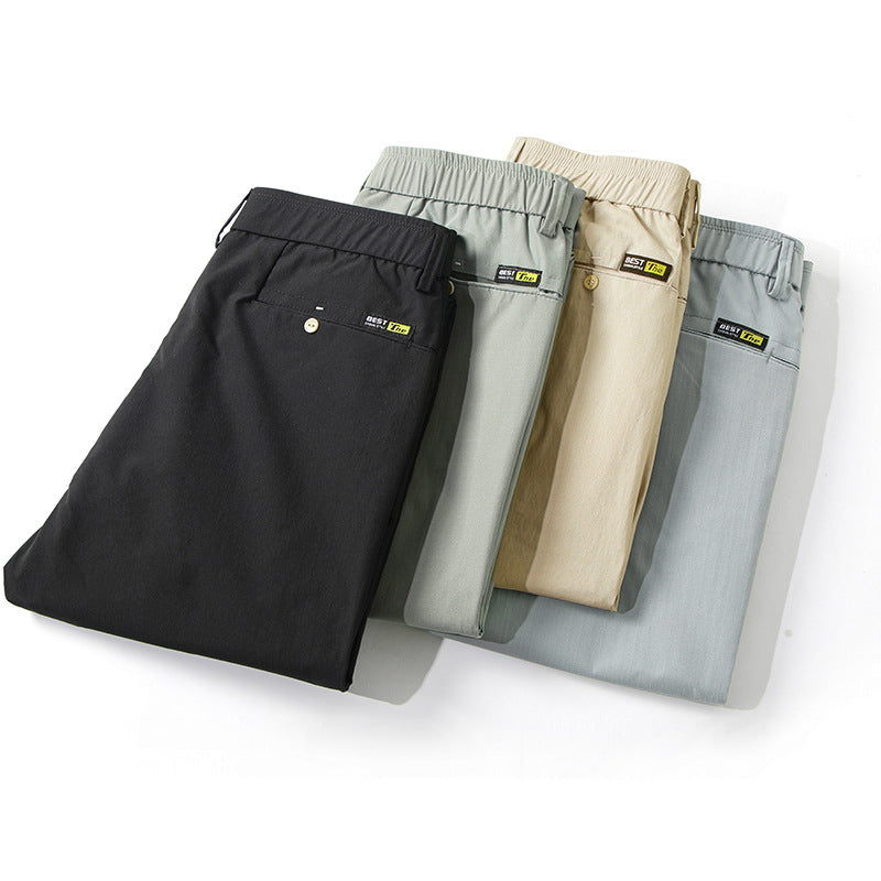 Men Summer Thin Slim Straight Pants Men's Korean Style