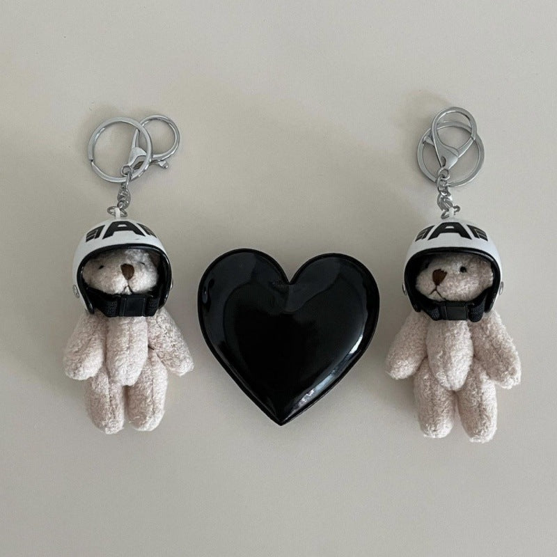 Key Chain Motorcycle Helmet Bear Pendant Plush