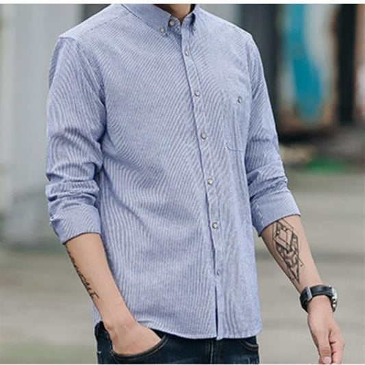 Men's long-sleeved striped shirt