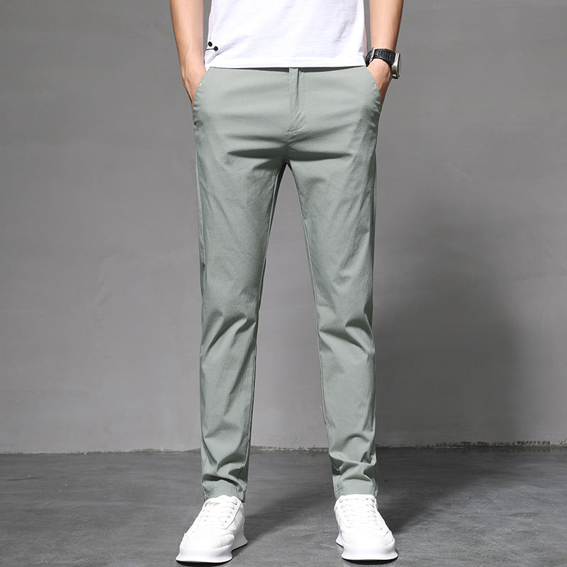 Men Summer Thin Slim Straight Pants Men's Korean Style