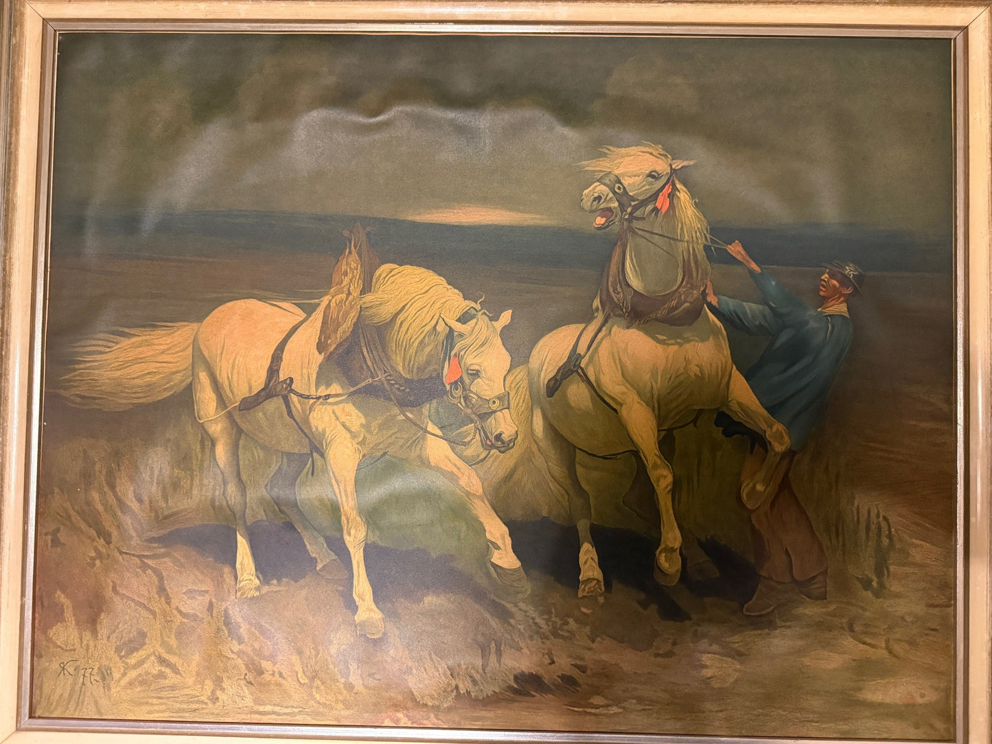 Rudolf Koller Schimmelgespann "machen Sie den Preis"