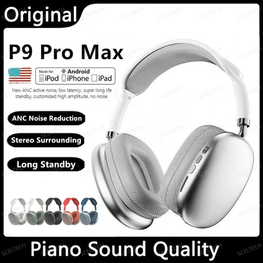 Original Air Max P9 Pro kabellose Bluetooth-Kopfhörer mit Geräuschunterdrückung, Mikrofonkapseln über dem Ohr, Sport-Gaming-Headset für Apple