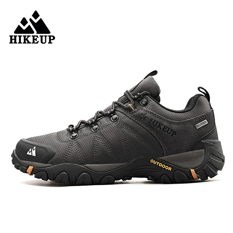 Männer HIKEUP Neueste Männer Wandern Schuh Mesh Atmungsaktive Nicht-slip Outdoor Turnschuhe Klettern Trekking Jagd Stiefel Männer Wildleder Leder