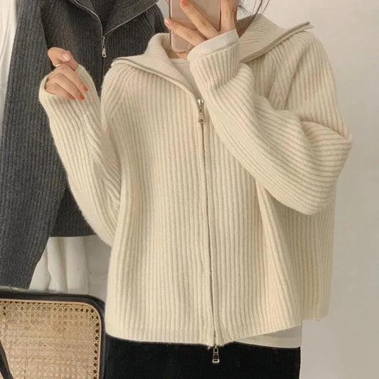 Women Sweater 2024 Spring solid color sweet knit coat female Y2K comfortable soft Joker cardigan female