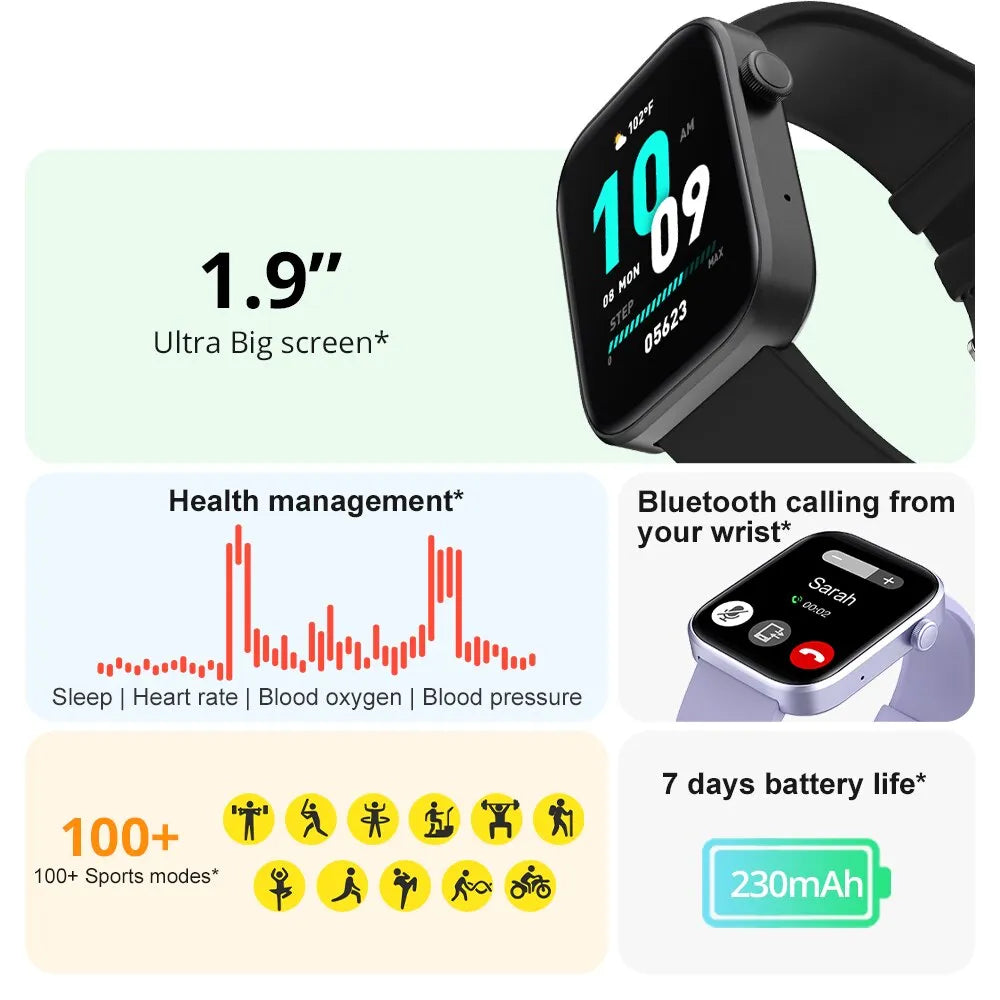 Smartwatch Männer Gesundheitsüberwachung IP68 Wasserdicht Intelligente Benachrichtigungen Sprachassistent Smart Watch Frauen