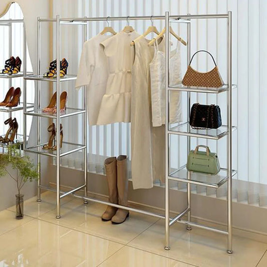 Furniture Compartment Cloth Racks Multiple Levels Display Floor Free Standing French Modern Clothes Hanger European Cabide Room Furniture