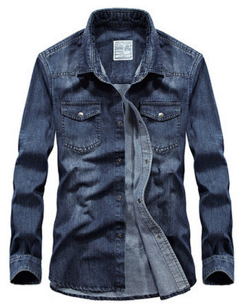 Men's Denim- Cotton Shirt with plus Size