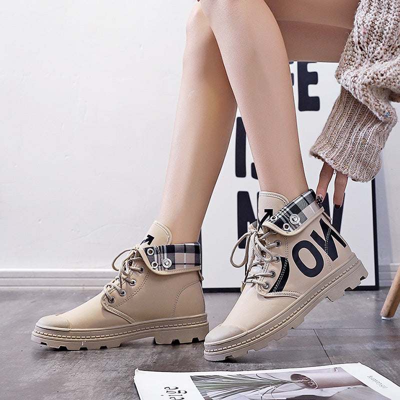 Women's New All-match High-top Canvas Short Boots