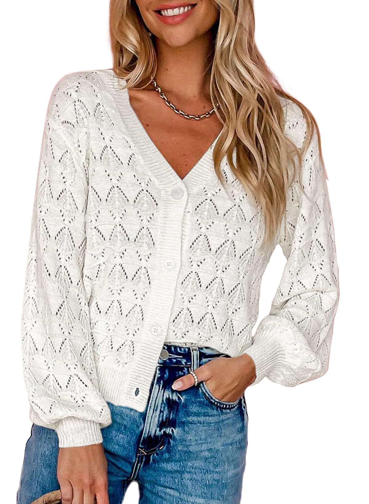 Women Short Cardigan Knitted Sweaters Women Autumn And Winter Long Sleeve Front-open V-neck Button-down Tops Clothes