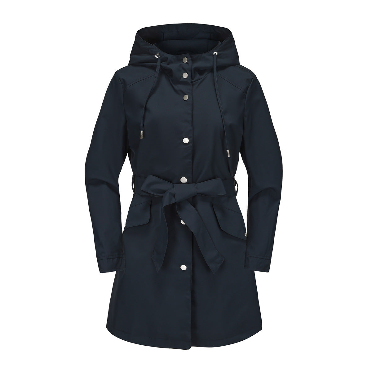 Women's Spring And Autumn New Hooded Waterproof Coat Containing Belt Thin