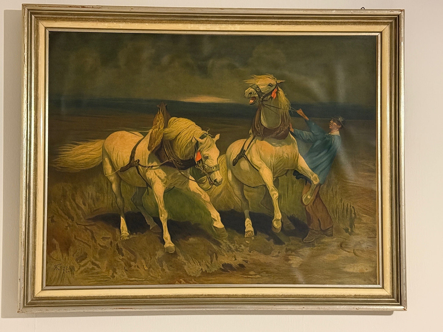 Rudolf Koller Schimmelgespann "machen Sie den Preis"