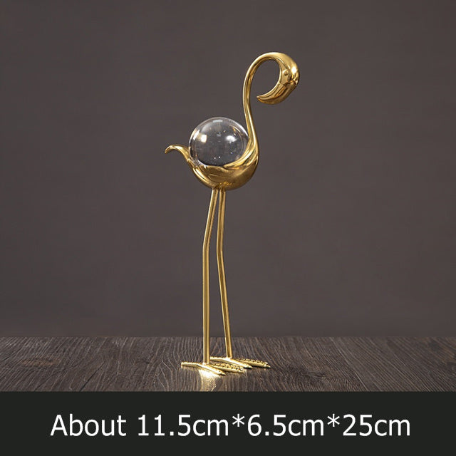 Flamingo Crystal Ball Light Luxury Home Decoration