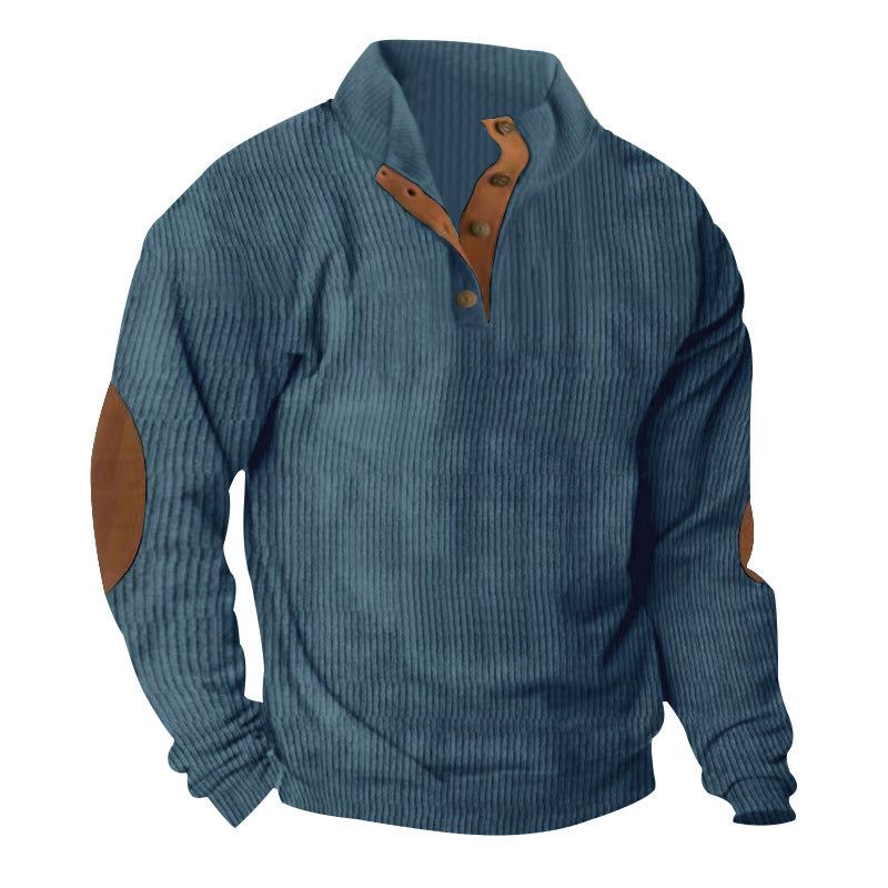 Männer Baumwoll Cord Pullover mit Stehkragen