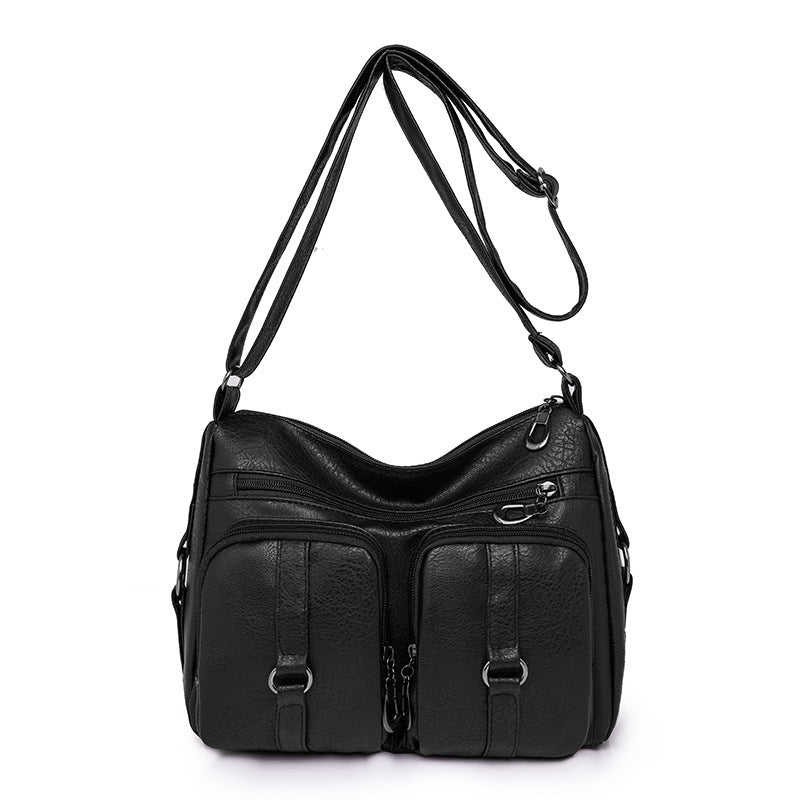 Women's Solid Color PU Crossbody Bag