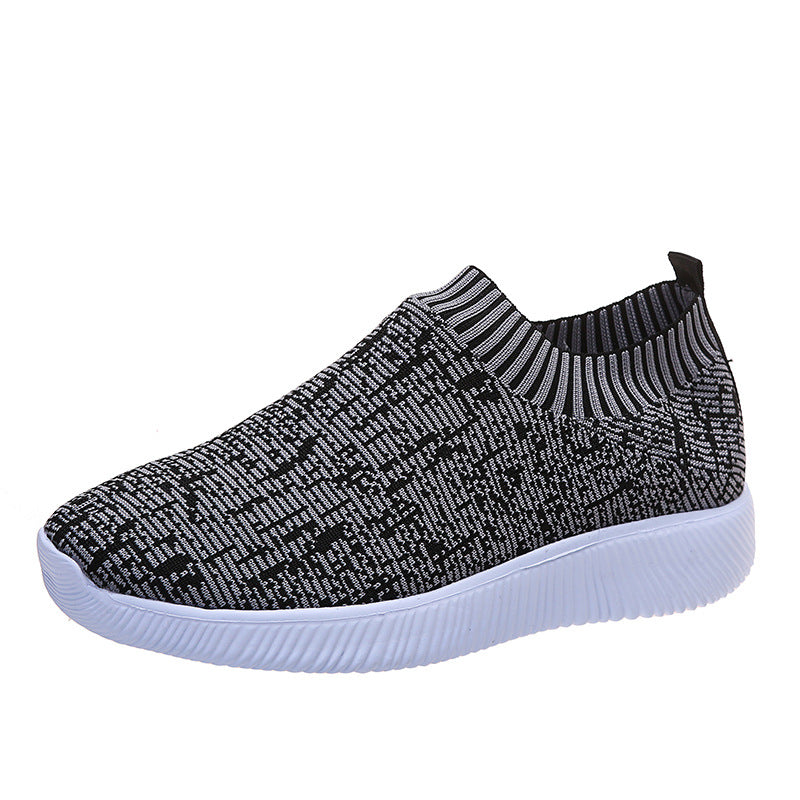 Women's Hot Stripe Knit Sock Shoes Sneakers Running Walking Loafers