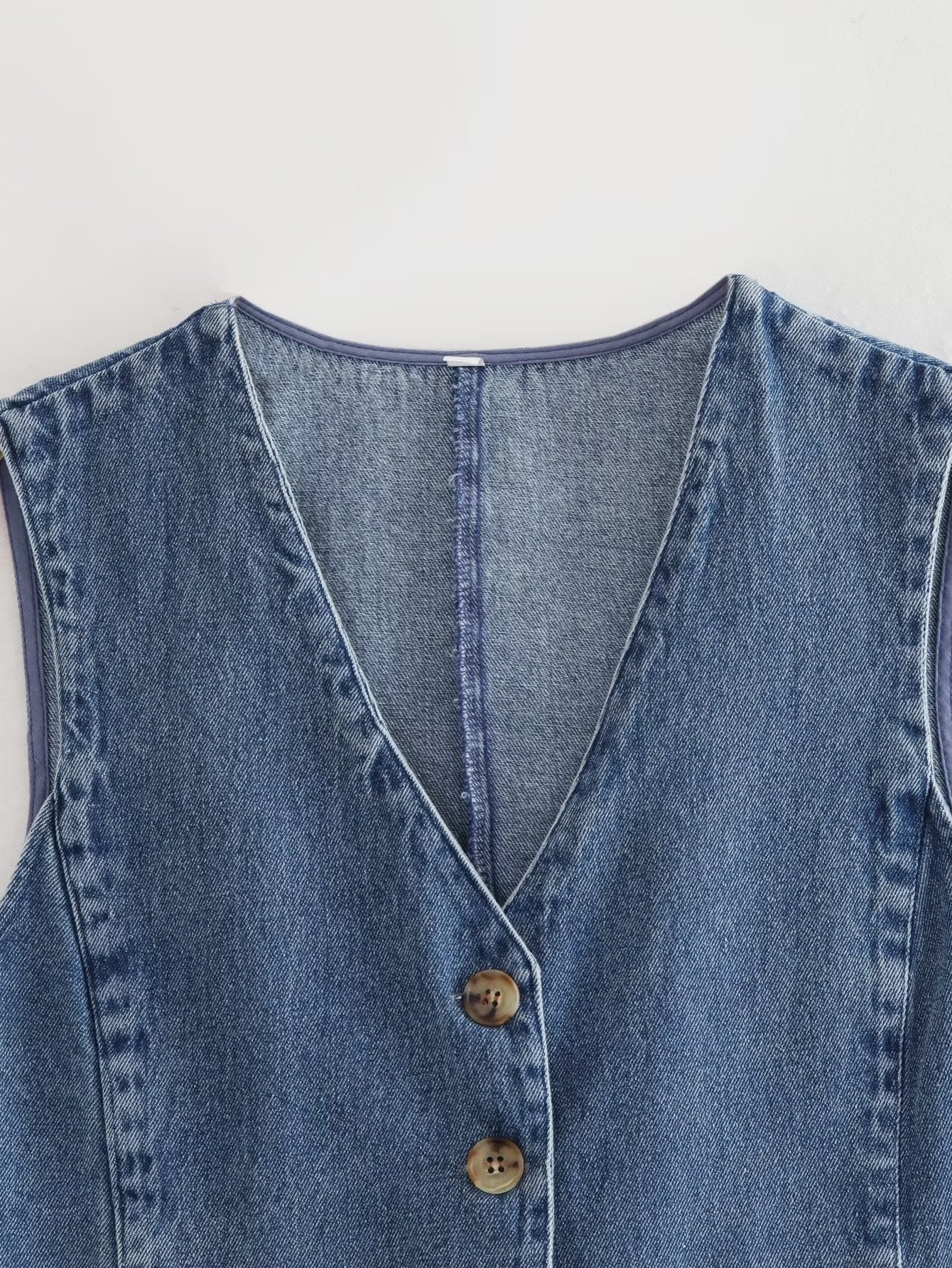 Women Fashion Denim Waistcoat Vest