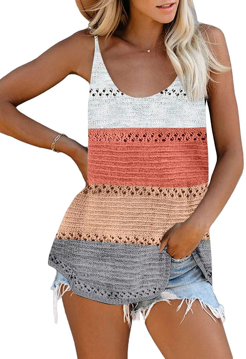 Women's Loose Camisole Knit Beach Hot-Top Bohemia Beachwear