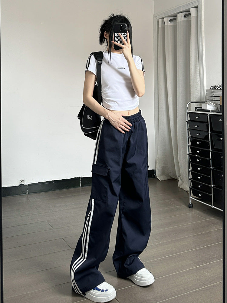 Women elastic High Waisted Drawstring Casual Pants For Women