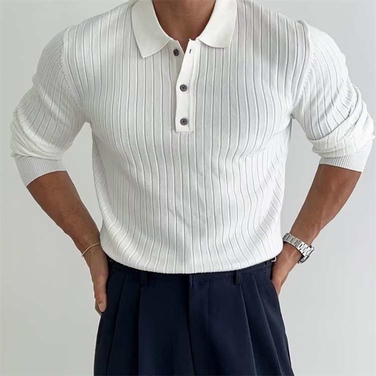 Men's clothing knitted shirt top