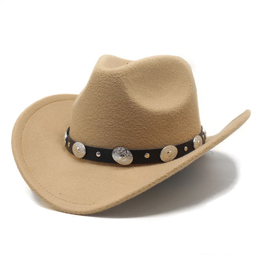 Hat Minority Style Woolen Western Cowboy, Cowgirl Hats Men's And Women's Couple Hats