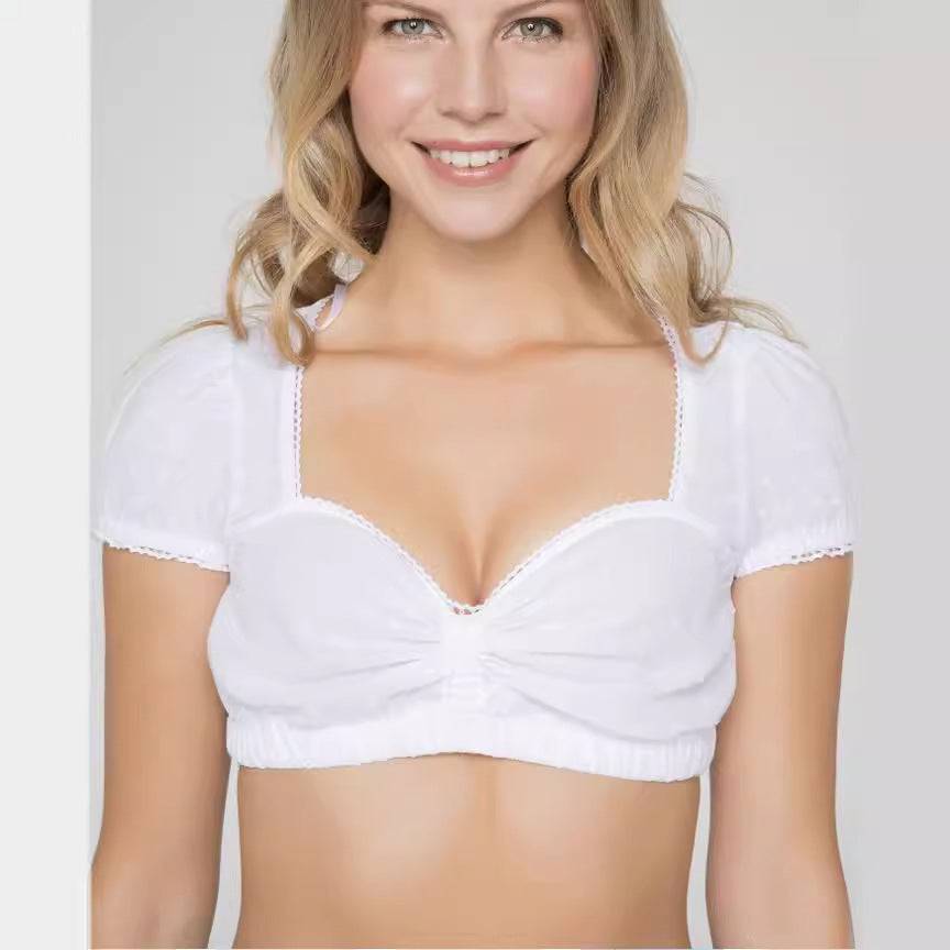 Women's Shirt Jacquard Wave Point Small White Jersey