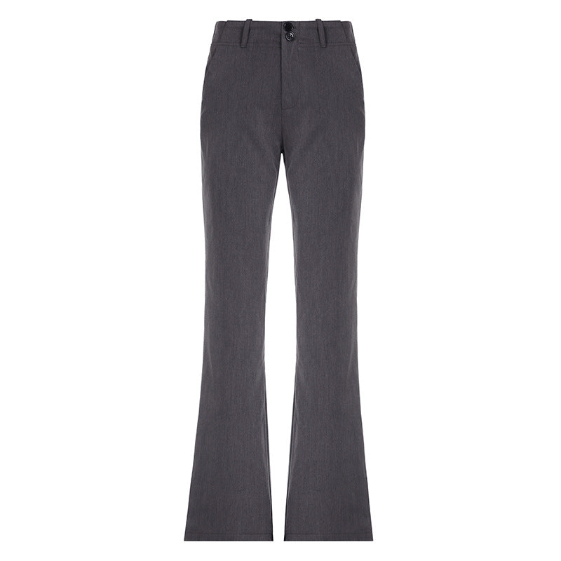 Women's Minimalist Low Waisted Straight Leg Suit Pants