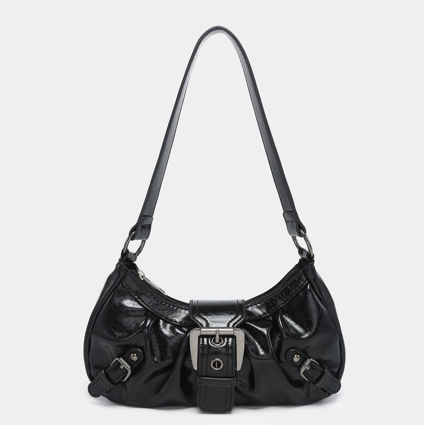 Women's shoulder bag made of two-tone imitation leather