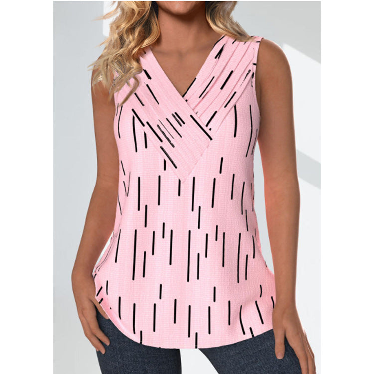 Women's summer printed loose casual sleeveless top