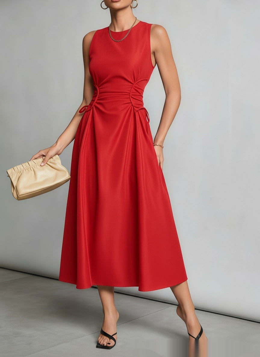 Tailliertes, Figurbetontes A-Linien-Maxikleid