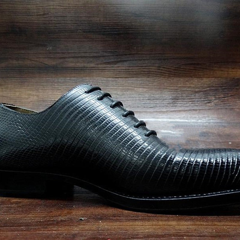 Handgemachte spitze Schuhe aus Eidechsenleder für Herren