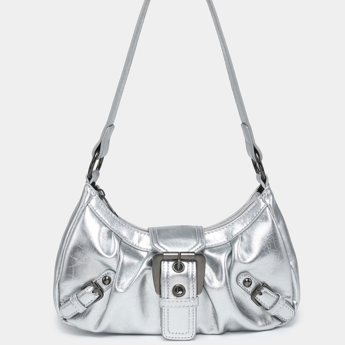 Women's shoulder bag made of two-tone imitation leather