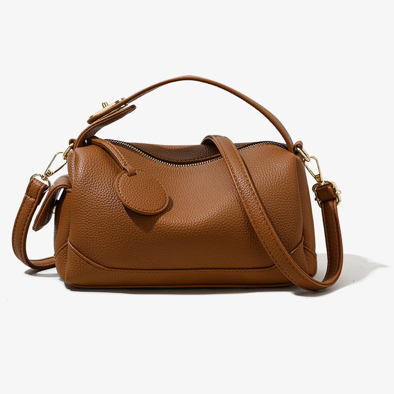 Women's Portable Shoulder Bag Soft Leather Large Capacity Pillow Bag