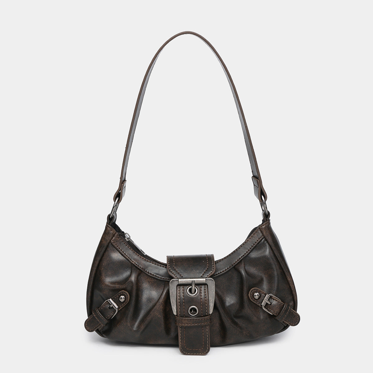 Women's shoulder bag made of two-tone imitation leather