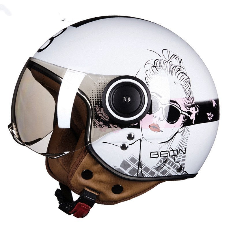 Electric scooter half helmet Lightweight, half-covered retro helmet