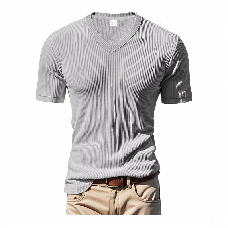 T-Shirt mit V-Ausschnitt und kurzen Ärmeln