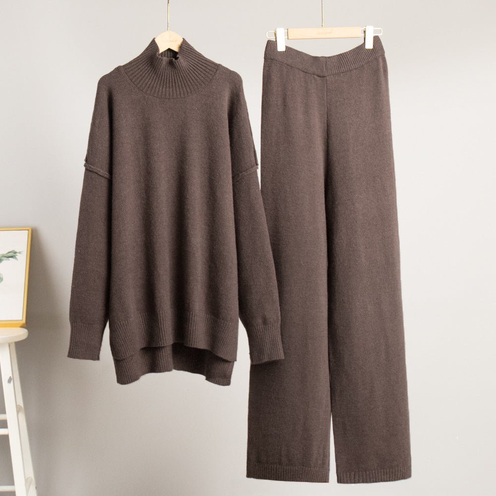 Women's Loose Casual Lazy Thickened Knitting Trousers Suit