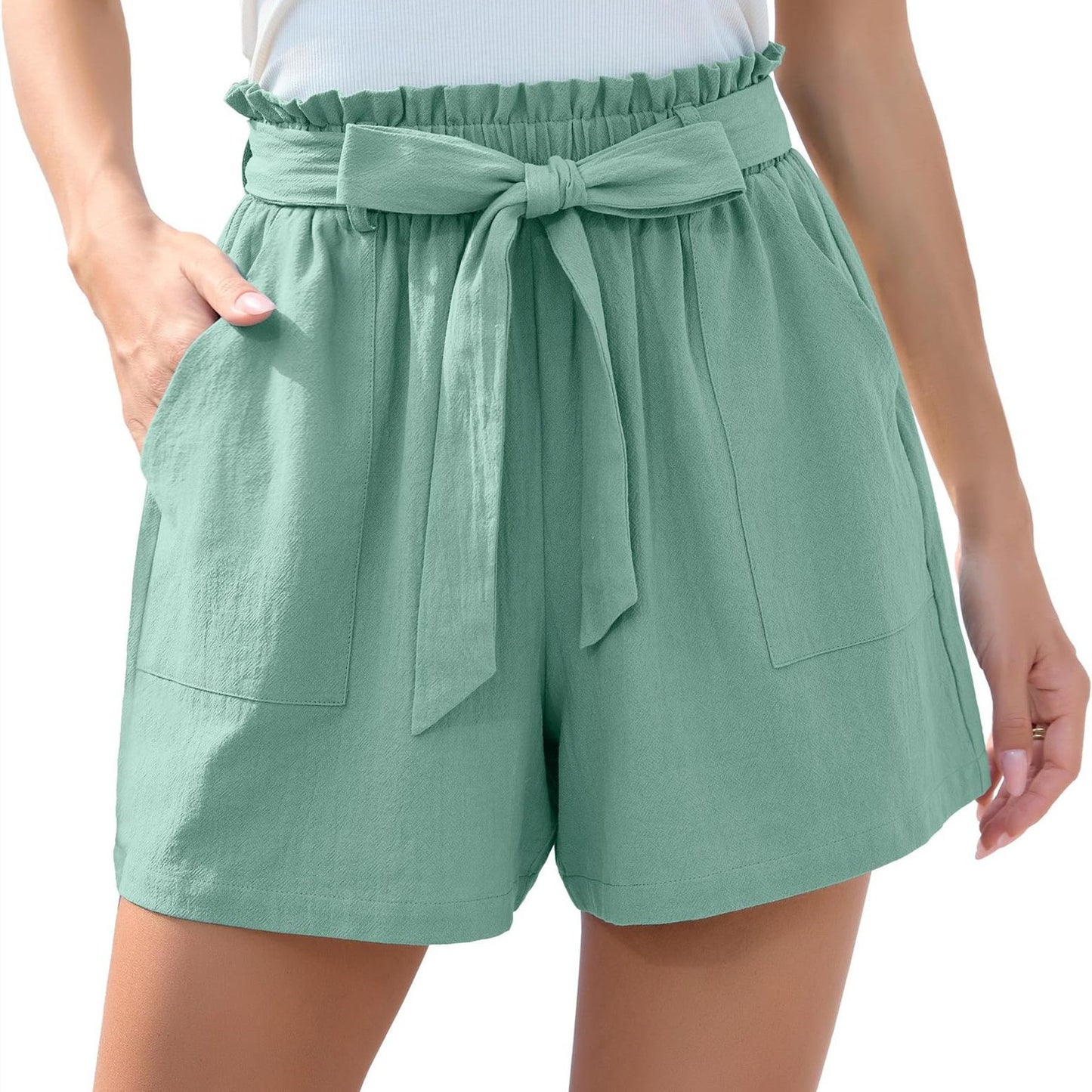 Damenmode Shorts Sommer Strandhose mit Taschen