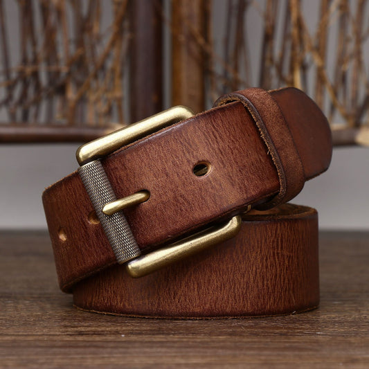 Handmade Widen And Thicken First Layer Cow Leather Belt 4CM